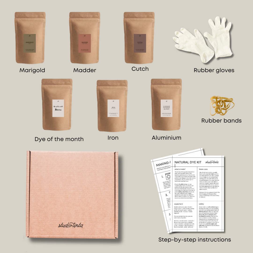 Natural Dye Kit + 100% silk scarf