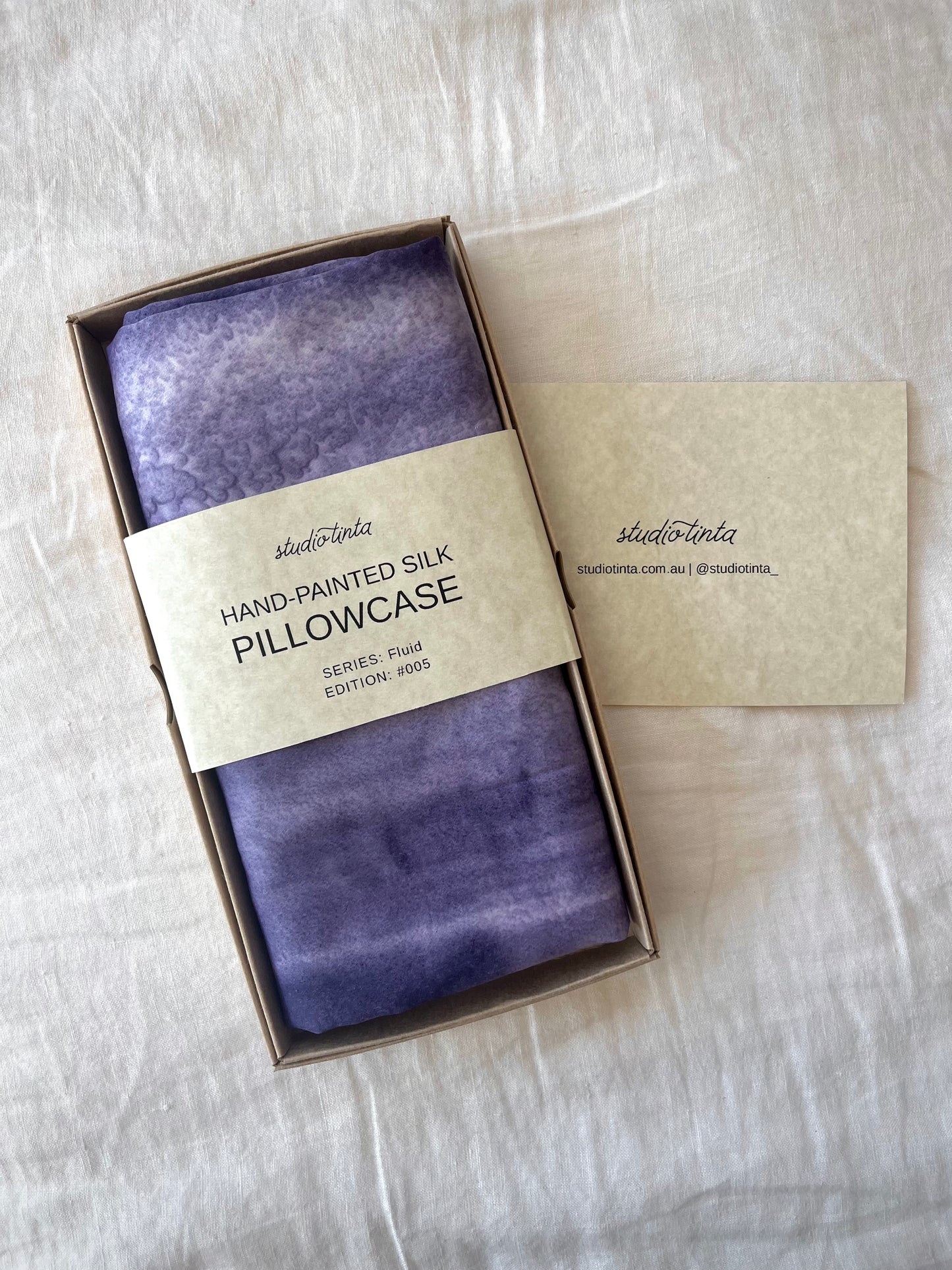 Hand-Painted Silk Pillowcase - Fluid Series #005