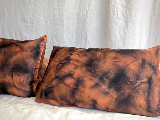 Hand-Painted Silk Pillowcase - Fluid Series #007 + #008