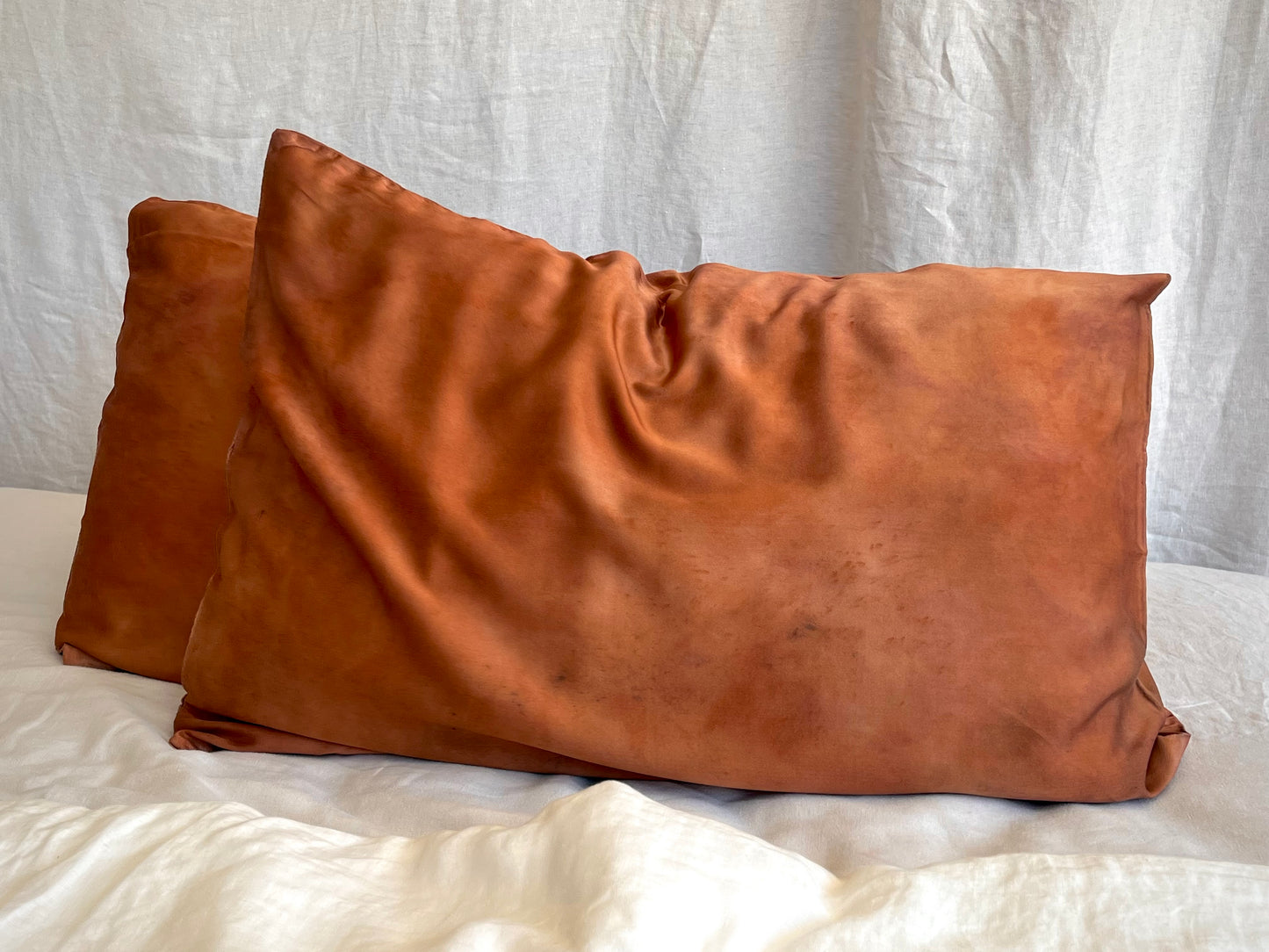 Hand-Painted Silk Pillowcase Set - Fluid Series #014 + #015